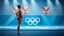 Placeholder: Olympic Games Women's Floor Exercises a lady is waiting while standing to performing her show
