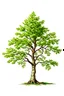 Placeholder: Ohio Buckeye tree, painted illustration on a white background