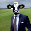 Placeholder: A cow wearing a suit and tie