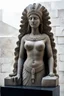 Placeholder: full body stone statue of Virgo Empress Kadosh Iesus Yeshiva Dictator of the Known Universe Queen of Heaven Ishtar Venus Ekadeshi Hathor Asherah Athena Ostara Qudshu Qetesh Britannia Columbia Goddess of many names in Hindu Egyptian Aztec Mayan Native American Japanese Yakut Ancient Greek style, statue, marble granite texture, pale white dull colours, photo-realistic, 50mm lens, f/2.8, natural soft lighting