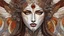 Placeholder: In Margaret Macdonald's art style, surreal, male angel, glitter, shimmer, glitter, shimmer, iridescent, bright colors, garnet, brown, burnt sienna, rust, silver, white, beige, snakeskin, hyper detail, hyper realistic, splash art , concept art, medium shot, intricate detail, color depth, drama, 2/3 face angle, side light, colorful background