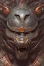 Placeholder: Furious rage, Mickey Mouse samurai warrior mask, close-up, macro lens, centered camera, intricate details, small minutiae, tiny features, particulars, colorful, 8k, least ambient occlusion, volumetric lighting,