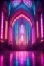 Placeholder: a look from the inside of a whimsical holographic furry neon bright cathedral, hyper realism, photo realism, realistic lighting, realistic color grading