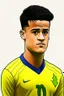 Placeholder: Philippe Coutinho Brazilian football player ,cartoon 2d