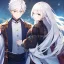 Placeholder: Twins, boy and girl, white hair, silver eyes, royal