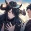 Placeholder: Black haired boy with horns