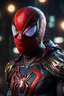 Placeholder: Spiderman in a cyborg, super suit with spikes on his arms and shoulders, hdr, (intricate details, hyperdetailed:1.16), piercing look, cinematic, intense, cinematic composition, cinematic lighting, color grading, focused, (dark background:1.1)