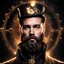 Placeholder: On a black background, in the center, there is a man with a beard wearing Steampunk attire. Behind the person, there is a subtle glow, creating a captivating effect.