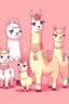 Placeholder: llamas in the style of hello kitty