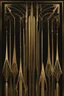 Placeholder: gold art deco border made of wands on a book cover, delicately designed on a black background