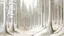 Placeholder: A white forest covered in fog designed in Mehndi design painted by Grant Wood