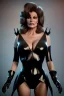 Placeholder: Raquel Welch as evil queen in black leather gown, angry, busty, curvey, cleavage, unreal 5, octane render, cinema4d, dynamic lighting, dramatic lighting, 4k, redshift render, highly detailed, hyper realistic