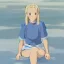 Placeholder: girlie blonde dress sitting blue underwear transparent