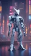 Placeholder: ORIGAMI CHICKEN robot, sci-fi, cyberpunk, full body, ultra realistic, virtual reality, cyberpunk city and colors