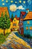 Placeholder: Potemkin village; Post-Impressionism in the style of Van Gogh