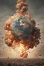 Placeholder: INTERNATIONAL RELATIONS The world is hanging by a thread. Wars, terrorism. The explosion of an atomic bomb. High image quality, 8K Collage