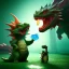 Placeholder: gummy bear fighting a dragon, Photograph, beautiful, Unreal Engine 5, lens macro, realistic, hyper detailed