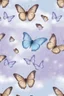 Placeholder: Light purple and light blue butterflies in the snowy winter