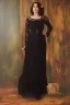 Placeholder: Full body portrait, painting, medium shot lady MidwesternGothic