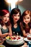 Placeholder: doğum günü kutlayan 3 kız