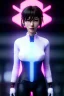 Placeholder: portrait, Asian cyborg woman, ghost in the shell style :: symmetry photography, cyberpunk, pink hair, makeup, long line eye, light iris, :: black samurai armor, japanese traditional pattern, wires and circuits, pink, white, black :: cinematic, Ultra realistic, dark scene, soft color, highly detailed, unreal engine 5, RTX, ultra detail, 3d, finely drawn, high definition.