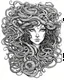 Placeholder: realistic medusa tattoo idea, line art, background, vector, svg, black outline on white background, leave plenty of white space beetween lines for coloring, tattoo style, tattoo idea