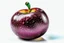 Placeholder: a real plum with a perfect texture dewy with water drops on a white background