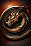 Placeholder: dragon logo, leather background