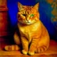 Placeholder: Portrait of a cat by Van Gogh