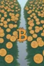 Placeholder: Bitcoin cryptocurrency alone are in the full blooming flowers