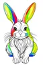 Placeholder: Outline art for cute Halloween colouring pages with rabbit, white background Rainbow Rabbit": A playful bunny with a rainbow-colored fur pattern, waiting to be brought to life with your favorite hues.