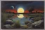 Placeholder: Dark blue sky with one exoplanet in the horizon, rocks, puddle, weeds, sci-fi movies influence, epic, ernest welvaert, and charles leickert impressionism paintings