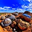 Placeholder: Fantastic mineral constructions and multicolored concretions under a sparkling sky in a desert panorama, reminiscent of the fiery expanses of Arizona