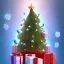 Placeholder: cute 3d cartoon christmas tree with biswap tokens as decoration