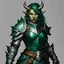 Placeholder: dnd, female dragonborn, emerald color, plate armor