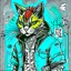 Placeholder: Dibujo de un Cat punk con chaqueta, estilo grafiti , NFT