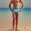 Placeholder: beautiful 12 year old arabic boy with curly hair and light blue eyes speedos