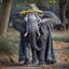 Placeholder: An elephant dressed as a witch