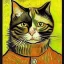 Placeholder: Portrait of a cat by Van Gogh