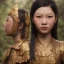 Placeholder: Thailand girl cute neck head portrait, warrior costume, village, meditation, 8k quality