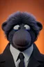 Placeholder: Waist up muppet Portrait, Vladimir Putin as muppet doll, Black suit, photo studio, blue background, unreal engine 5, concept art, art station, god lights, ray tracing, RTX, lumen lighting, ultra detail, volumetric lighting, 3d.