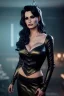 Placeholder: lisa ann as evil queen in black leather gown, cleavage, angry, stern look, unreal 5, octane render,cinema4d, dynamic lighting, dramatic lighting, 4k, redshift render, highly detailed, hyper realistic