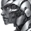 Placeholder: black and white portrait of a man robot