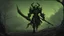 Placeholder: Emerging from the shadows, an undead centaur clad in ominous black armor strides with an otherworldly presence. Sinister green energy seeps through the gaps in his menacing armor, casting an eerie glow upon the desolate battlefield. Gripping a wicked halberd in skeletal hands, the undead centaur exudes an air of malevolence, a spectral guardian bound to the ethereal realm, ready to unleash death's embrace upon any who dare cross his path.