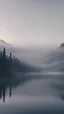 Placeholder: Twilight movie aesthetic, Washington state winter foggy mountains and big lake