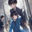Placeholder: clear focus,high resolution, a anime kid, rough line, cartoon, masterpiece, best quality, dynamic pose, intricately detailed outfit, intricately detailed face, perfect eyes, wearing a blazer uniform