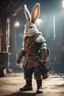 Placeholder: portrait of fast historic viking rabbit with horned viking helmet & boots in fallout 4 setting, bokeh, downlight, prize winning, depth of field, in the style of ivo caprino