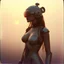 Placeholder: steampunk, vintage analog polaroid of a woman robot, sexy female body, fog, lomography, heavy film grain, sunset, color bleed, depth of field, bokeh, retro,