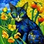 Placeholder: Van Gogh Iris Cat Mama Art Print