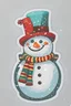 Placeholder: cute christmas style sticker with snowman